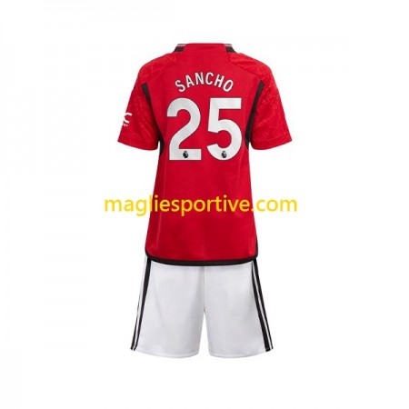 Completo Calcio Manchester United Sancho 25 Bambino Divisa Prima 2023-2024